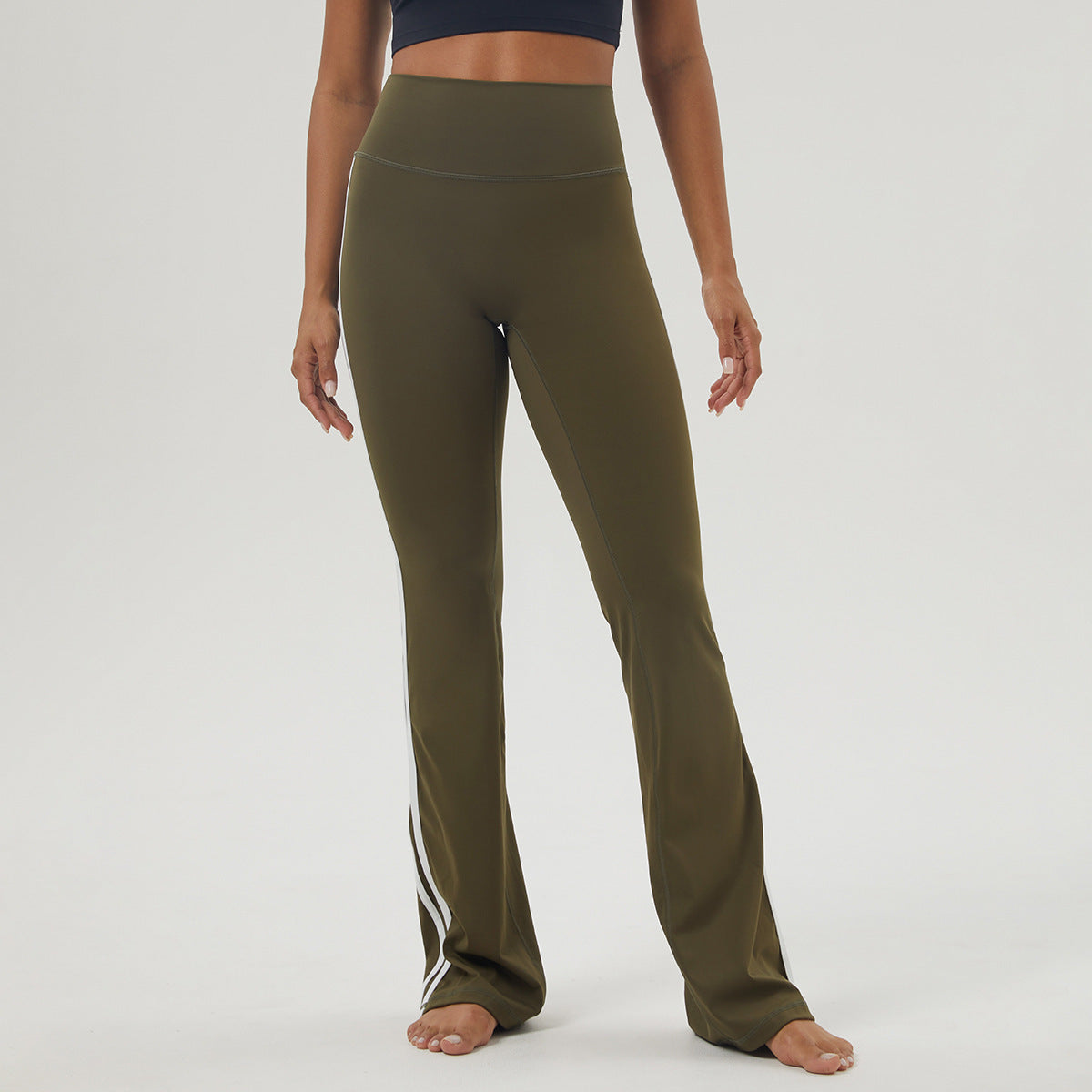 Women's Contrast Striped Flared Yoga Trousers