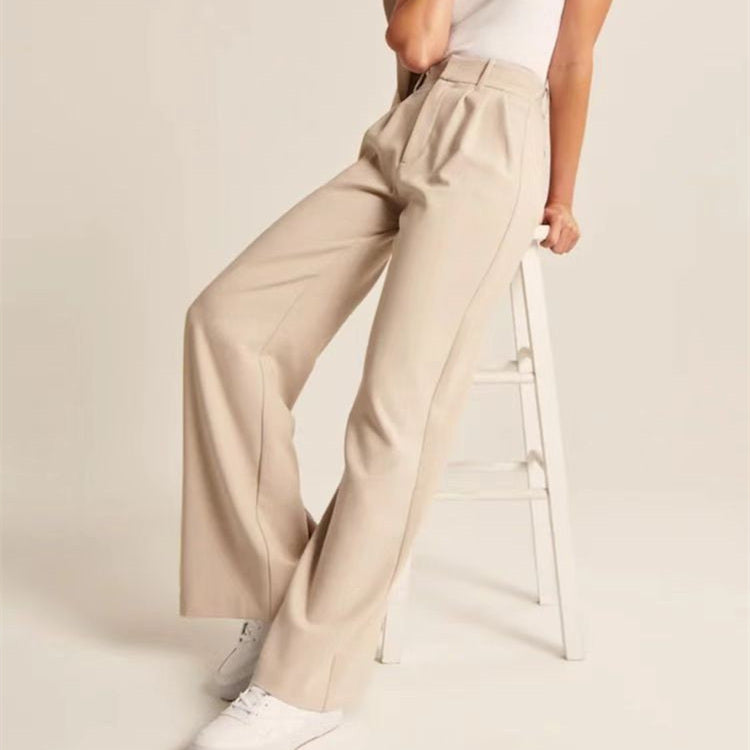 High-Waist Wide-Leg Pants with Versatile Belt