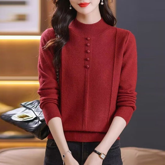 Women's Half Collar Sweater - Winter Inner Wear Top