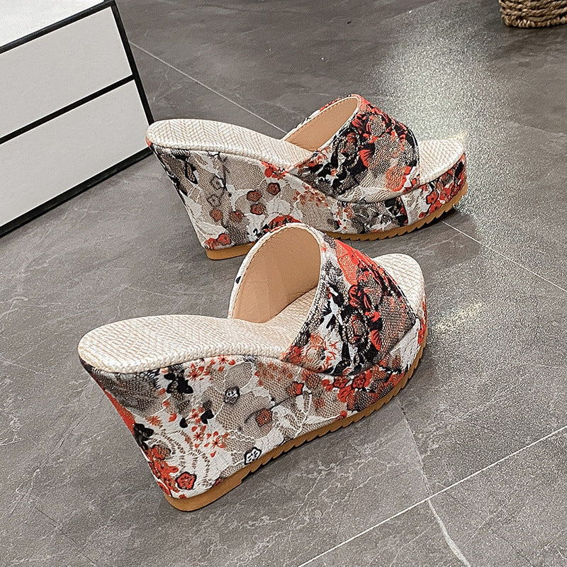 Women's Fashion High Heel Wedge Sandals, Trendy and Comfortable with a Stylish Elevated Heel