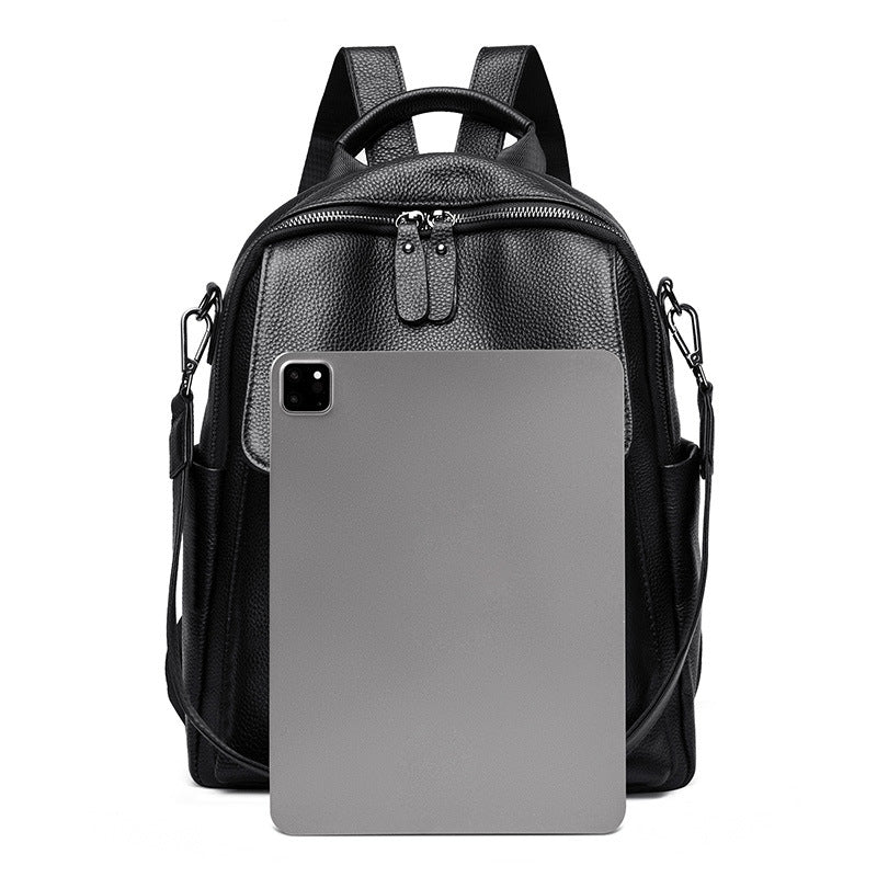 Soft Leather Fashion Trend Multipurpose All-matching Large-capacity Backpack