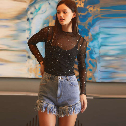 Pullover Round Neck Women's European And American Fashion All-match Long Sleeve Top