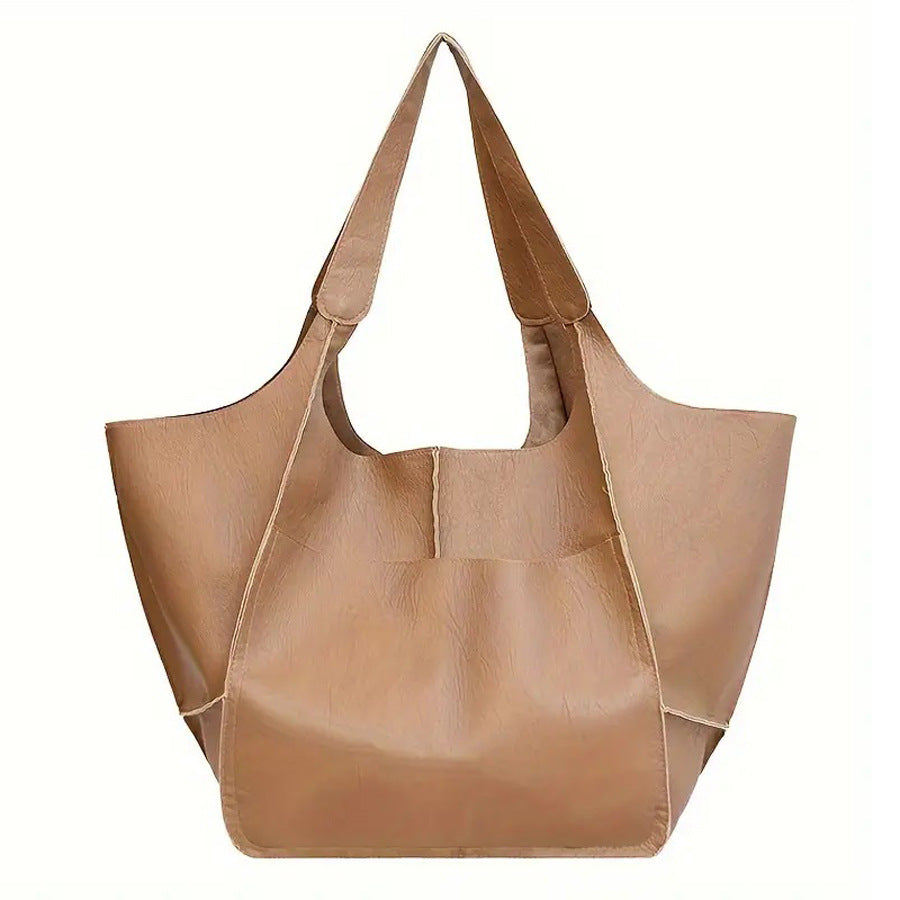 Women's Fashionable Simple Soft Leather Large Capacity Handbag