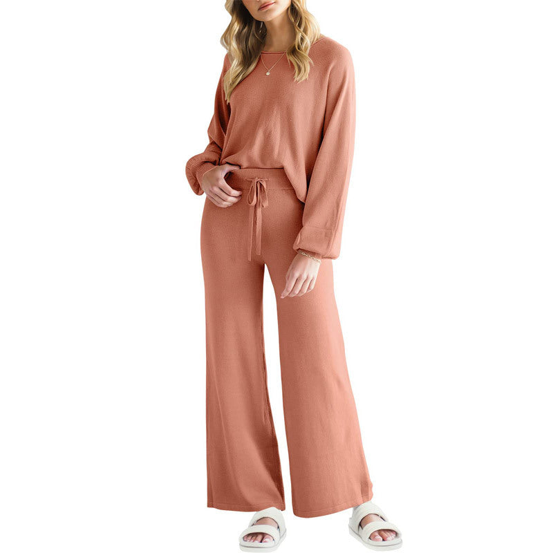 Casual Slimming Long-Sleeved Two-Piece Suit with Thin Trousers