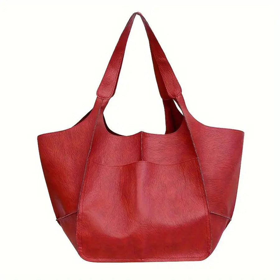 Women's Fashionable Simple Soft Leather Large Capacity Handbag