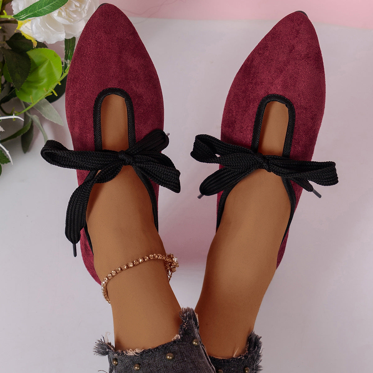 Bow Low-Cut Flat Casual Pumps Shoes