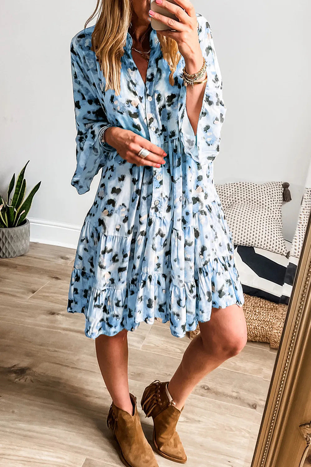 Women's Fashion Loose-Fitting Button-Up Dress