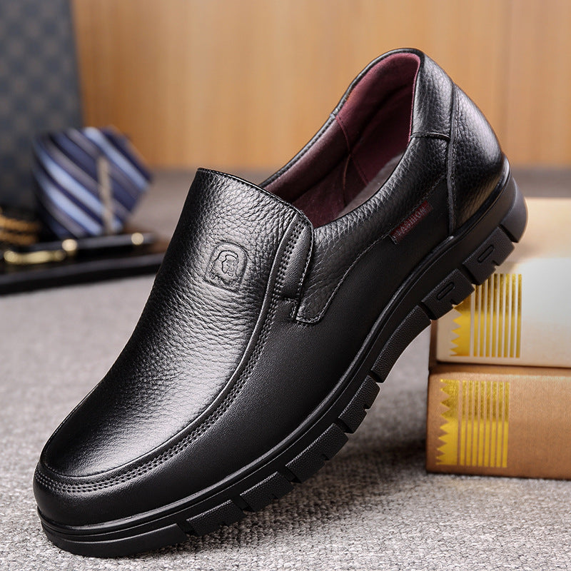 Men's Simple All-Match Business Leather Shoes - Soft Sole Design