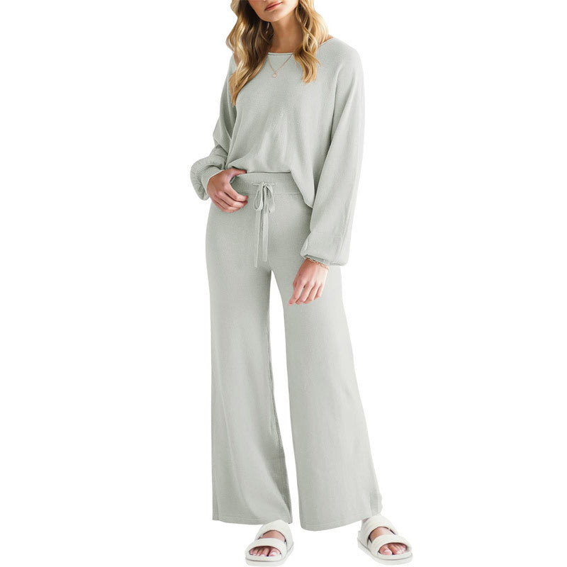 Casual Slimming Long-Sleeved Two-Piece Suit with Thin Trousers