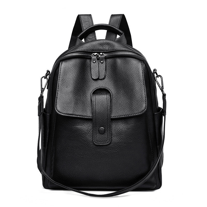 Soft Leather Fashion Trend Multipurpose All-matching Large-capacity Backpack