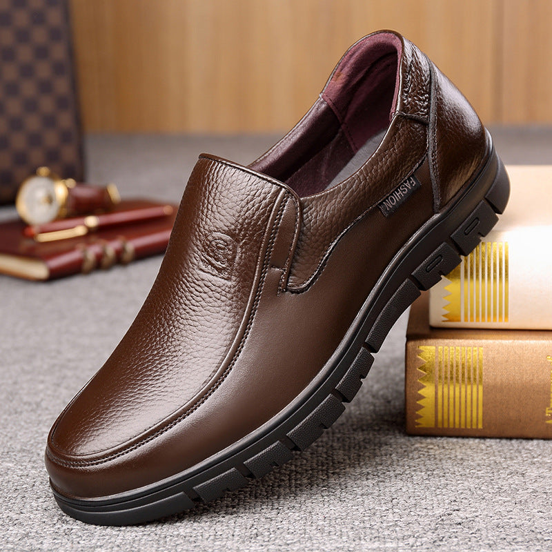 Men's Simple All-Match Business Leather Shoes - Soft Sole Design