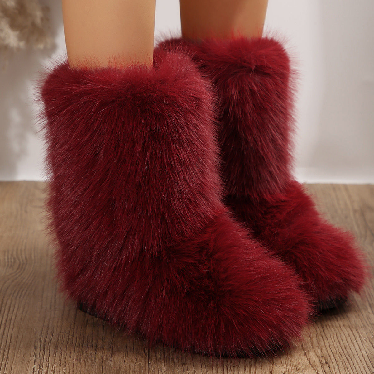 Mid-Calf Plush Boots for Warmth and Comfort