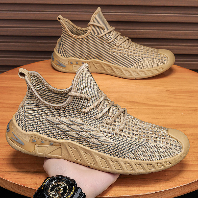 Men's Lightweight Breathable Flyknit Mesh Casual Shoes with Soft Soles