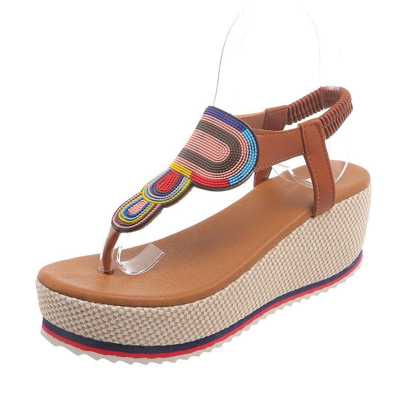 New Summer Colorful Rhinestone Platform High Heel Sandals