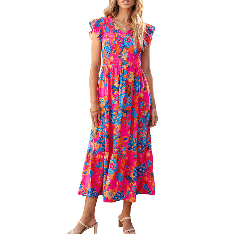 Women's Fashion Floral Print Sleeveless Dress