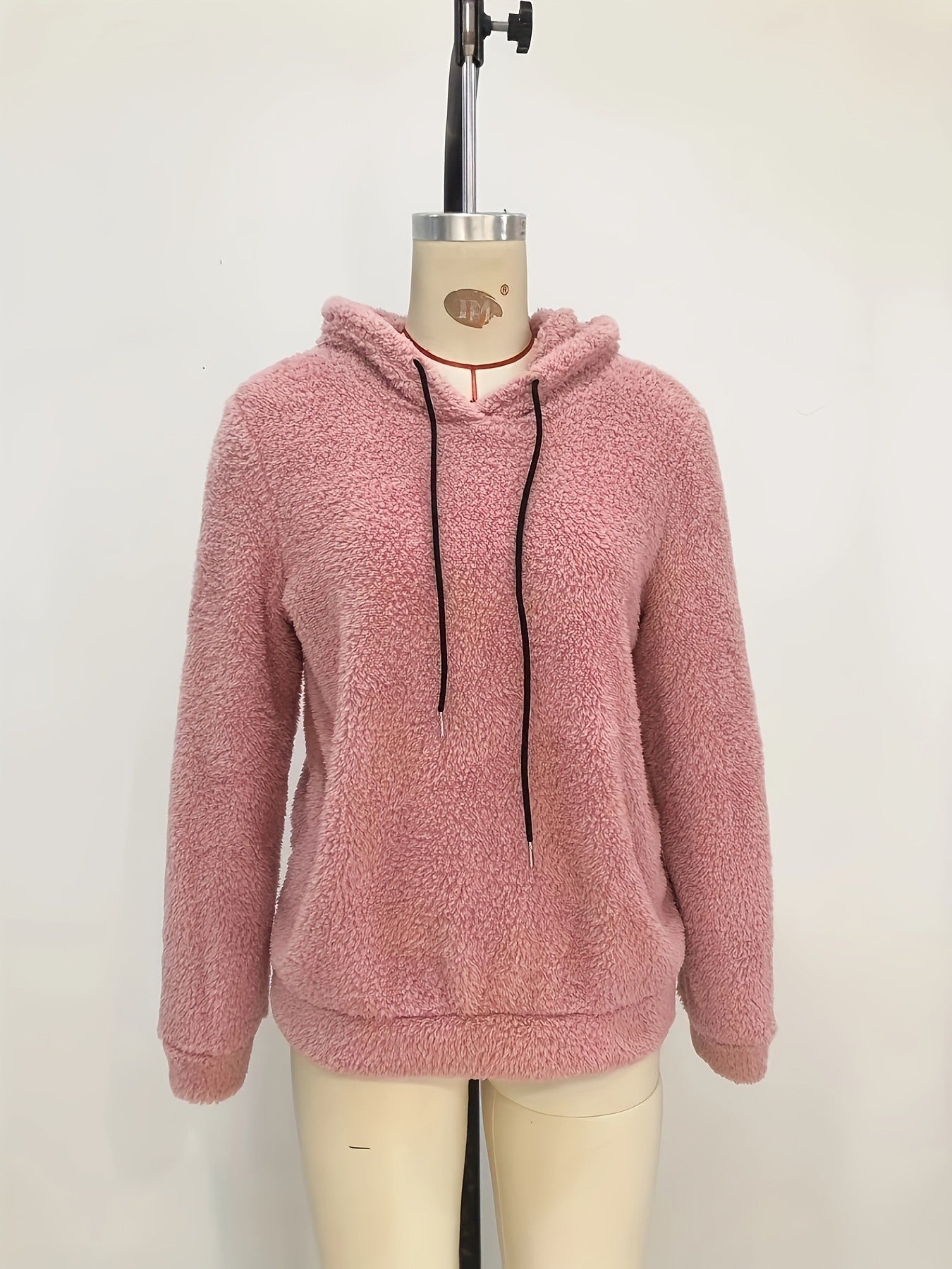 Women's Fashion Double-sided Velvet Solid Color Hooded Pullover