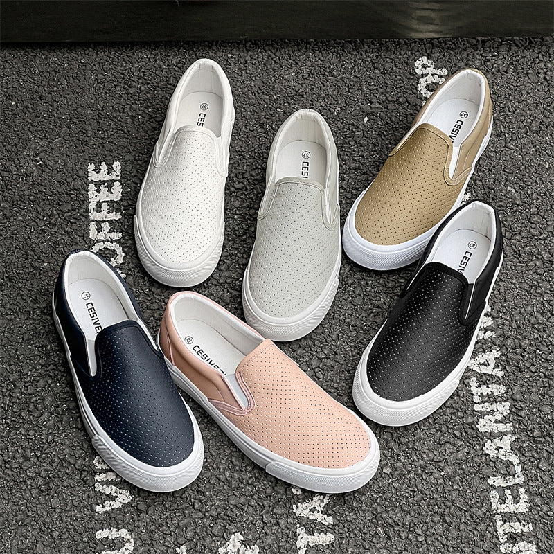 Korean-Style Breathable Slip-On Sneakers for Men and Women Couples