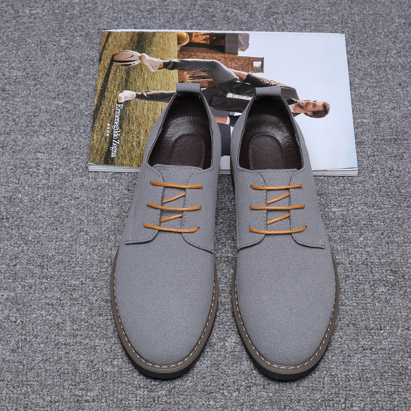 Men's Plus Size Frosted Casual Shoes - Fashionable British Style