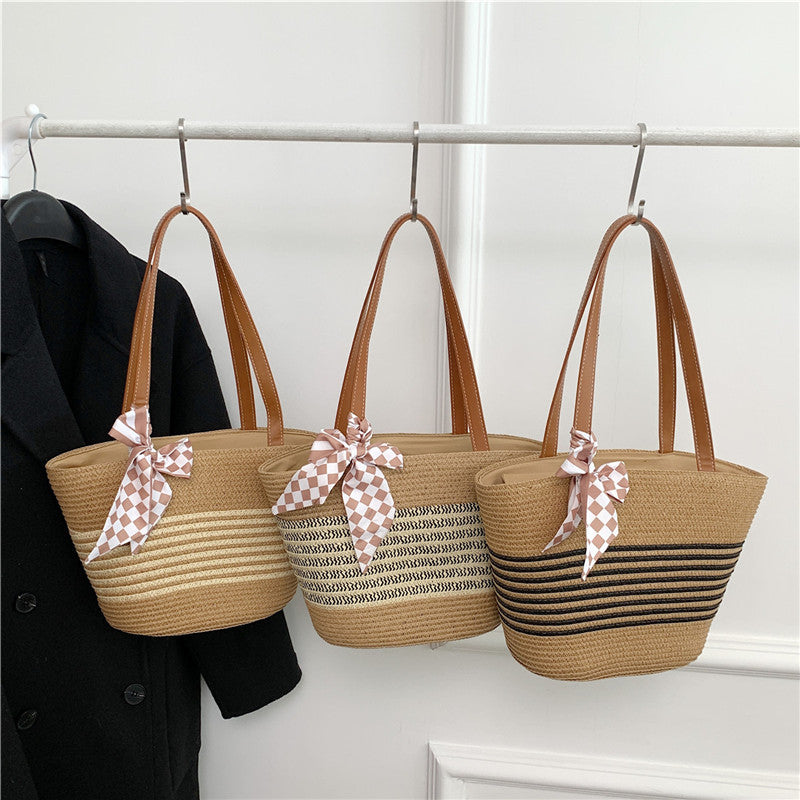 Woven Simple High-grade Large Capacity Commuter Tote Bag Women