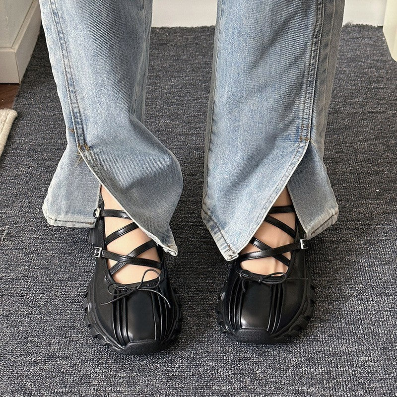 Women's Summer Retro Casual French Bowknot Shoes