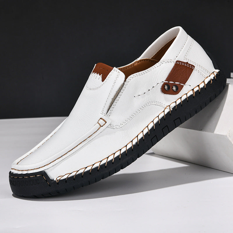 Men's Handmade Leather Flat Outdoor Casual Shoes