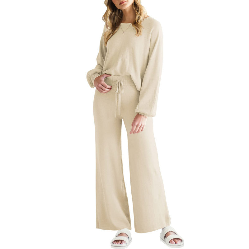 Casual Slimming Long-Sleeved Two-Piece Suit with Thin Trousers