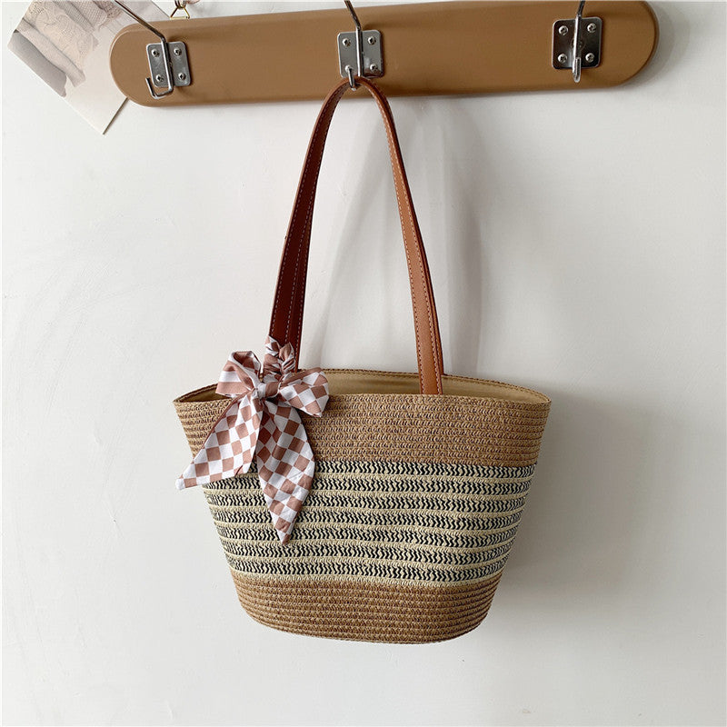 Woven Simple High-grade Large Capacity Commuter Tote Bag Women