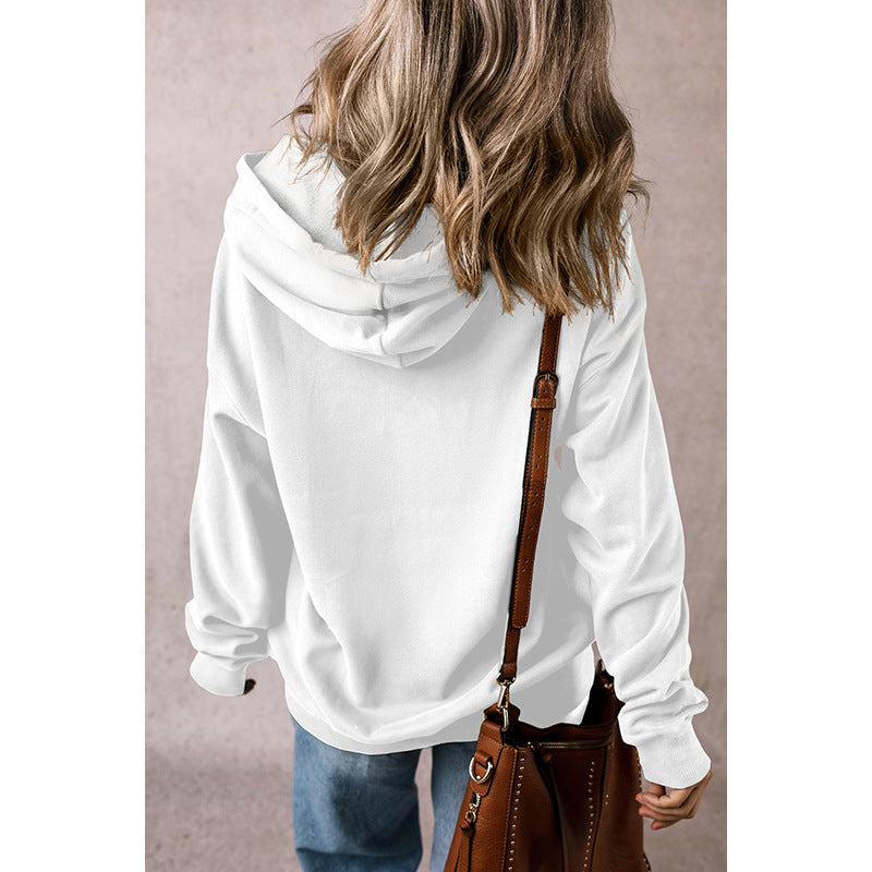 Women's Solid Color Drawstring Hoodie