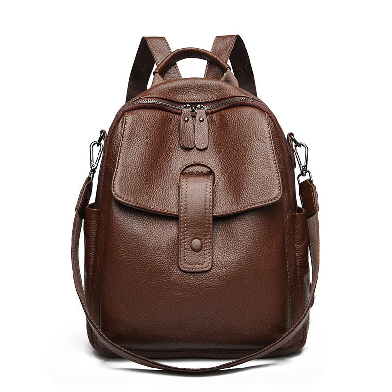 Soft Leather Fashion Trend Multipurpose All-matching Large-capacity Backpack