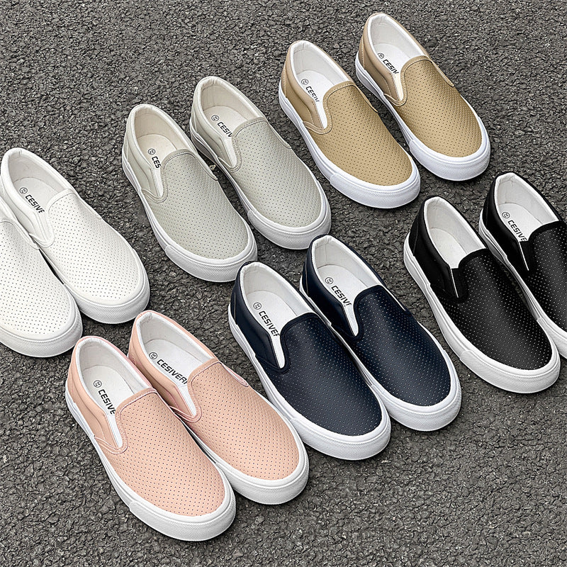 Korean-Style Breathable Slip-On Sneakers for Men and Women Couples