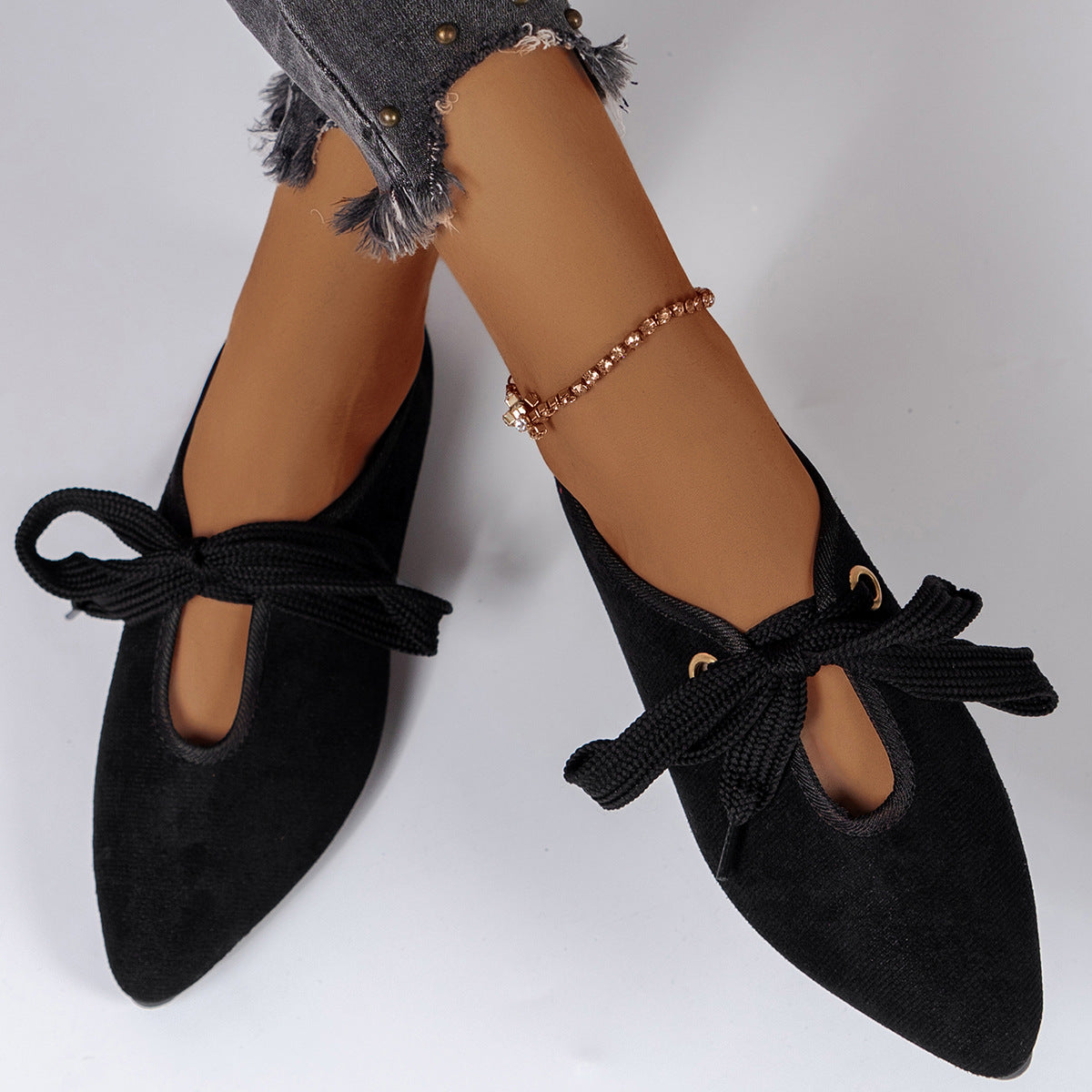 Bow Low-Cut Flat Casual Pumps Shoes