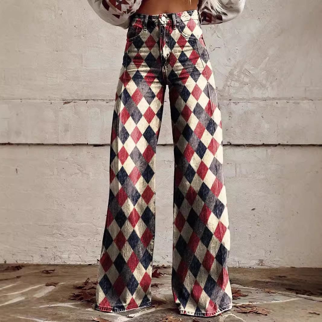 Women's Casual 3D Printed Trousers