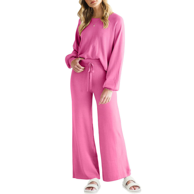 Casual Slimming Long-Sleeved Two-Piece Suit with Thin Trousers