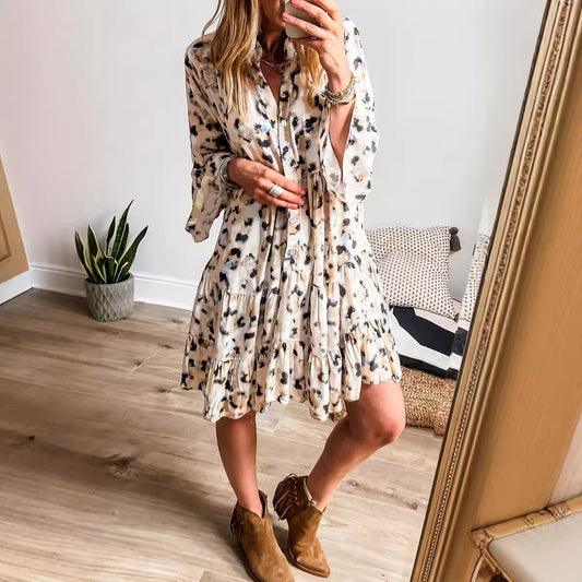 Women's Fashion Loose-Fitting Button-Up Dress