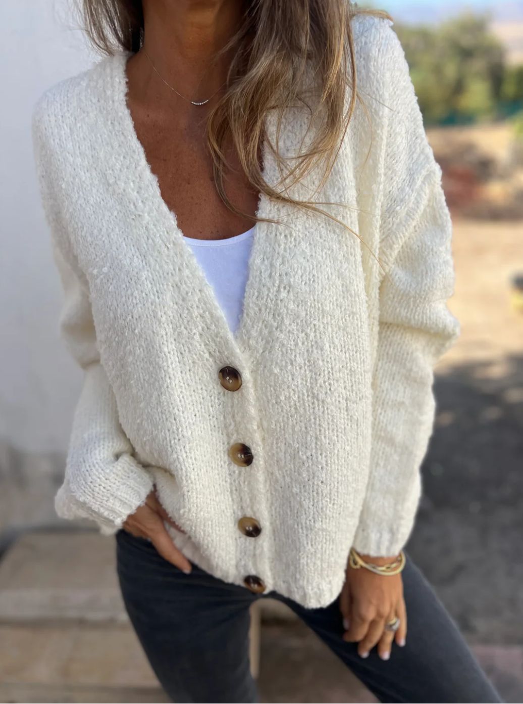 Women's Fashion Solid Color Knitted Cardigan Sweater