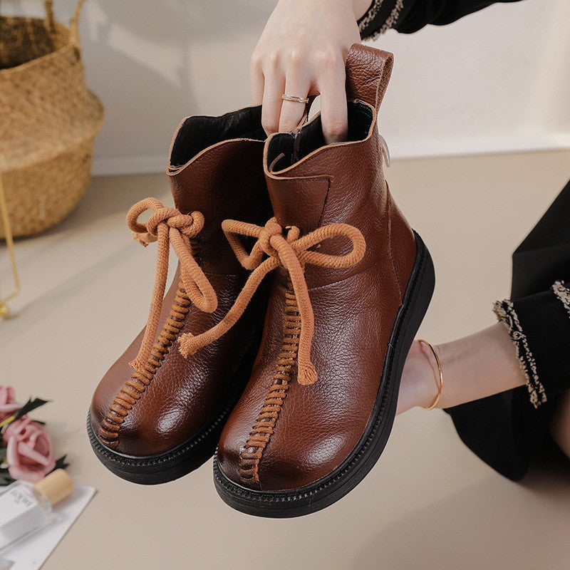 Women's Premium Cowhide Platform Boots