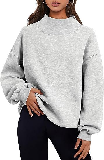 Casual Fleece Shirt with Thick Half Turtleneck, Loose Women's Sweater