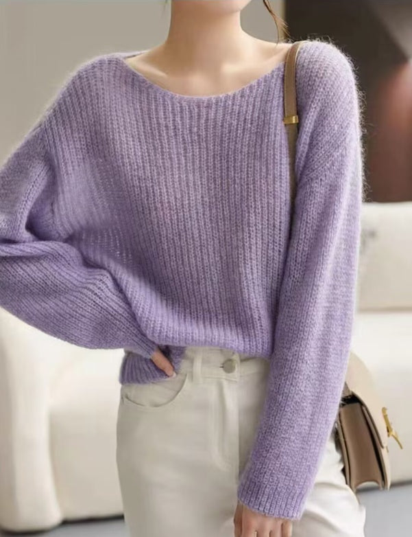 French Style Loose and Casual Knitwear Top - Effortless Chic Sweater for Women