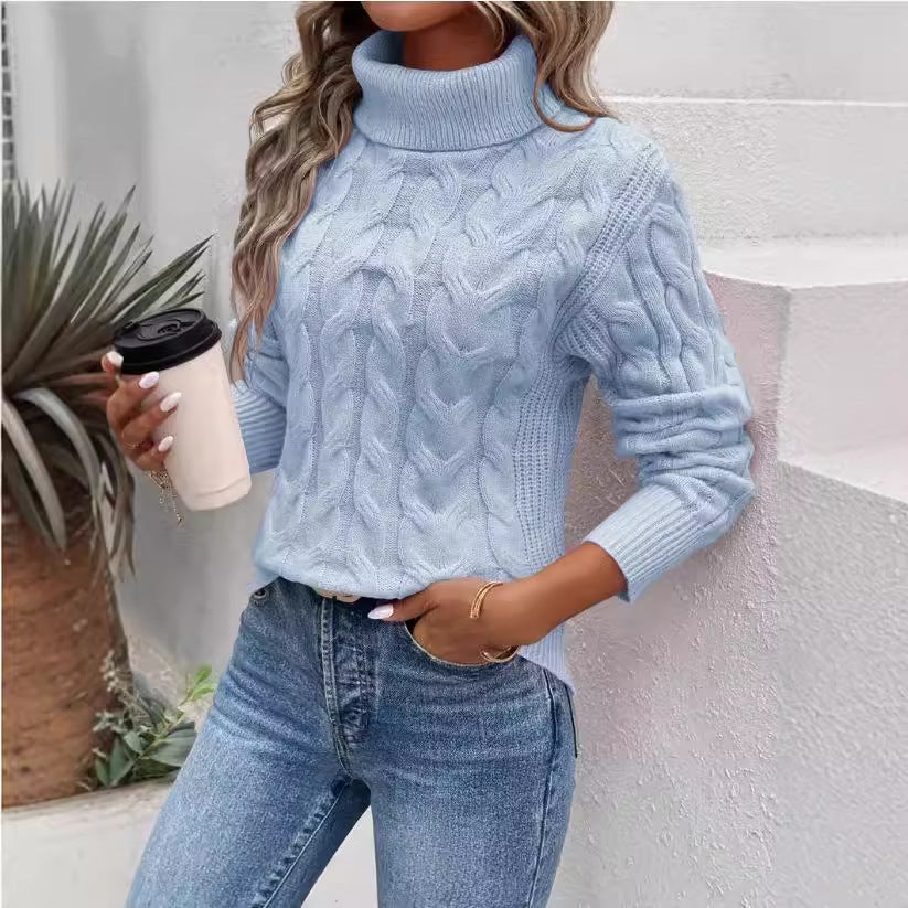 Women's Turtleneck Cable Knit Sweater