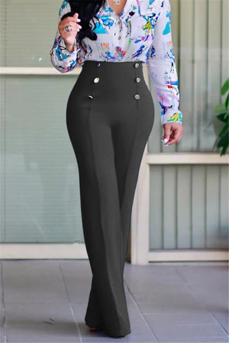 Plus Size Women's Casual Straight-Leg Trousers