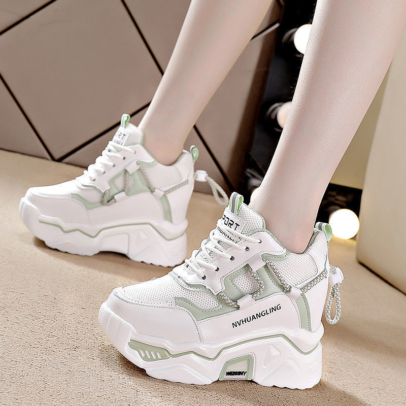 Slimming Thick-Soled Platform White Leisure Sports Shoes