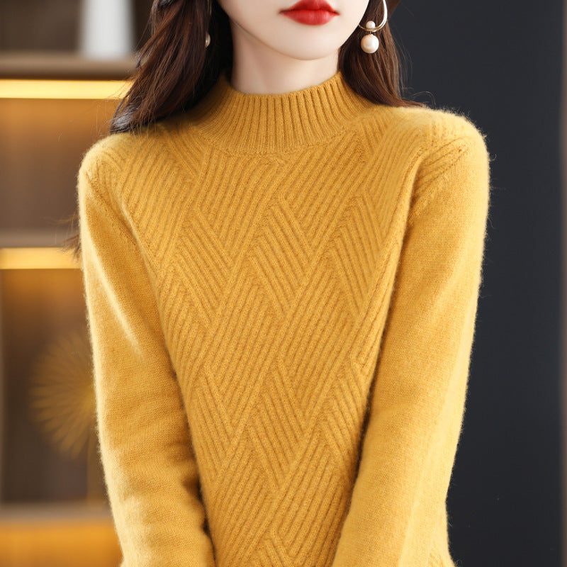 Women's Half Turtleneck Knitted Base Layer Shirt