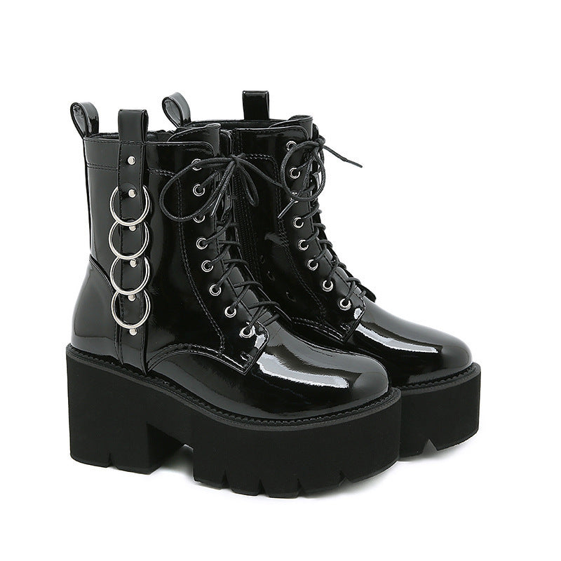 Women's Motorcycle-Inspired Air Doc Martens Muffin Platform Boots