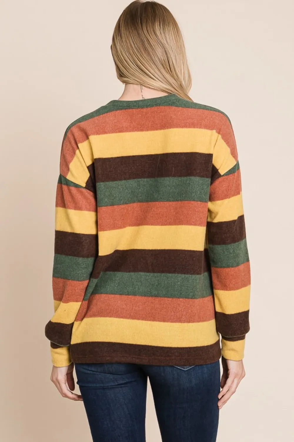 Multi-Color Striped Knit Top for Women