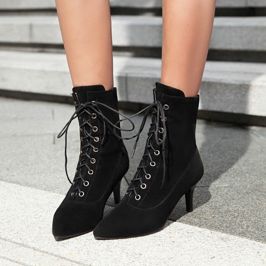 Women's Plus Size Pointed-Toe Stiletto Ankle Boots