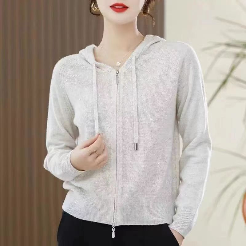 Women's Knitted Hooded Casual Simple Fashion Top