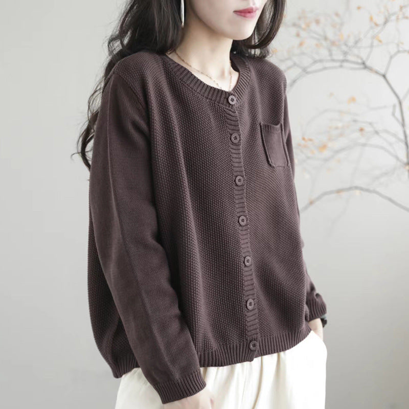 High-Quality Korean-Style Relaxed Sweater Coat