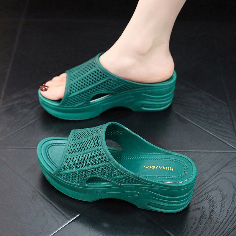 Women's High Heel Slippers with Non-Slip Platform for Outdoor Wear