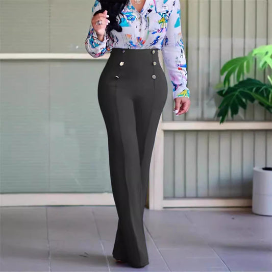 Plus Size Women's Casual Straight-Leg Trousers