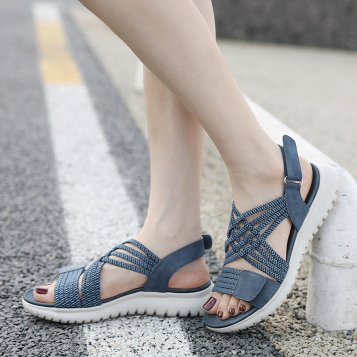 Summer Sandals Women's Lightweight Sports Style Comfortable Elastic Plus Size Sandals